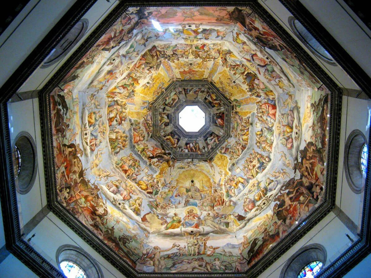 Своды купола с фрескми в соборе Санта Мария Дель Фьоре